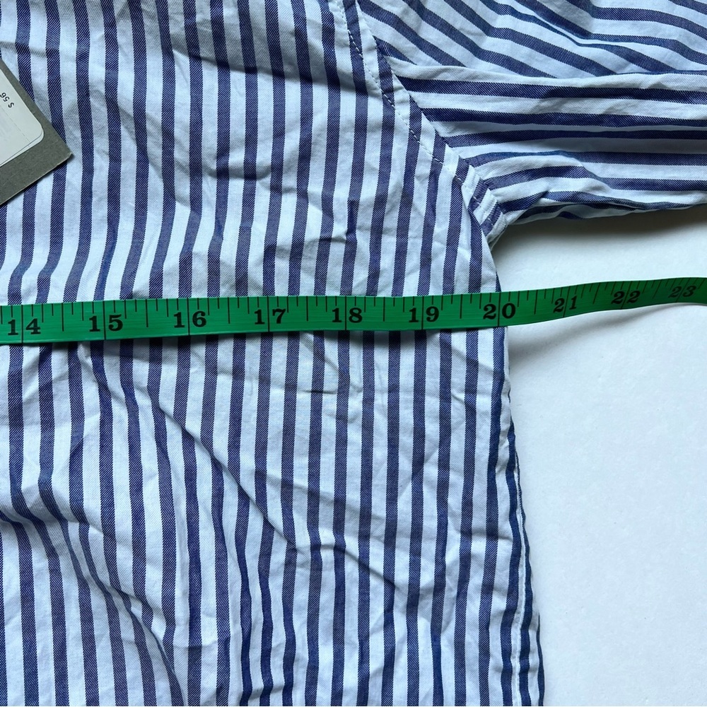 Everlane Blue White Stripe The Silky Cotton Relaxed Shirt Size 6 - no tags - Picture 5 of 7